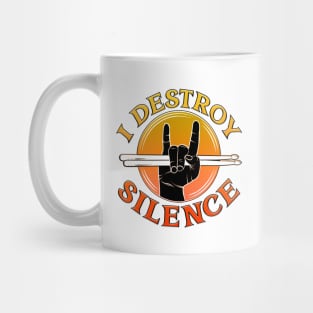 I Destroy Silence Drummer Orange Mug
